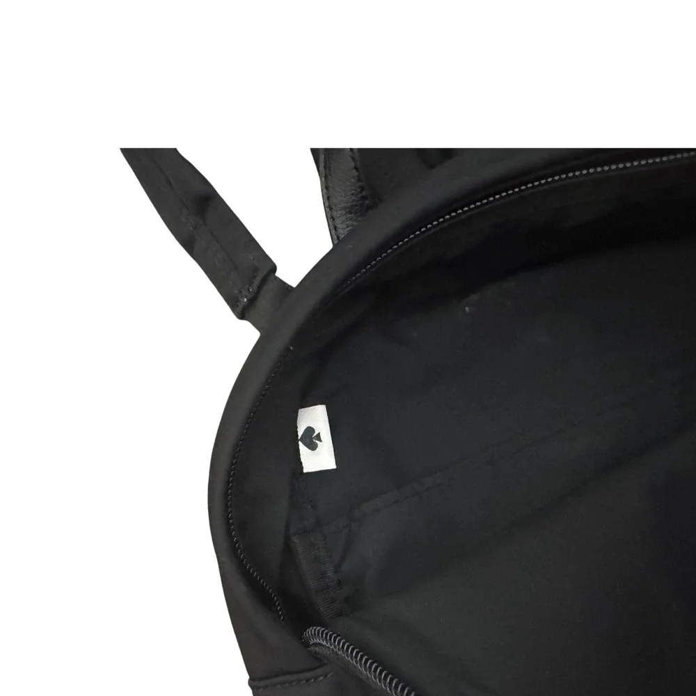 Kate Spade Black Nylon Mini‎ Backpack Spade Logo Zip Front Pocket